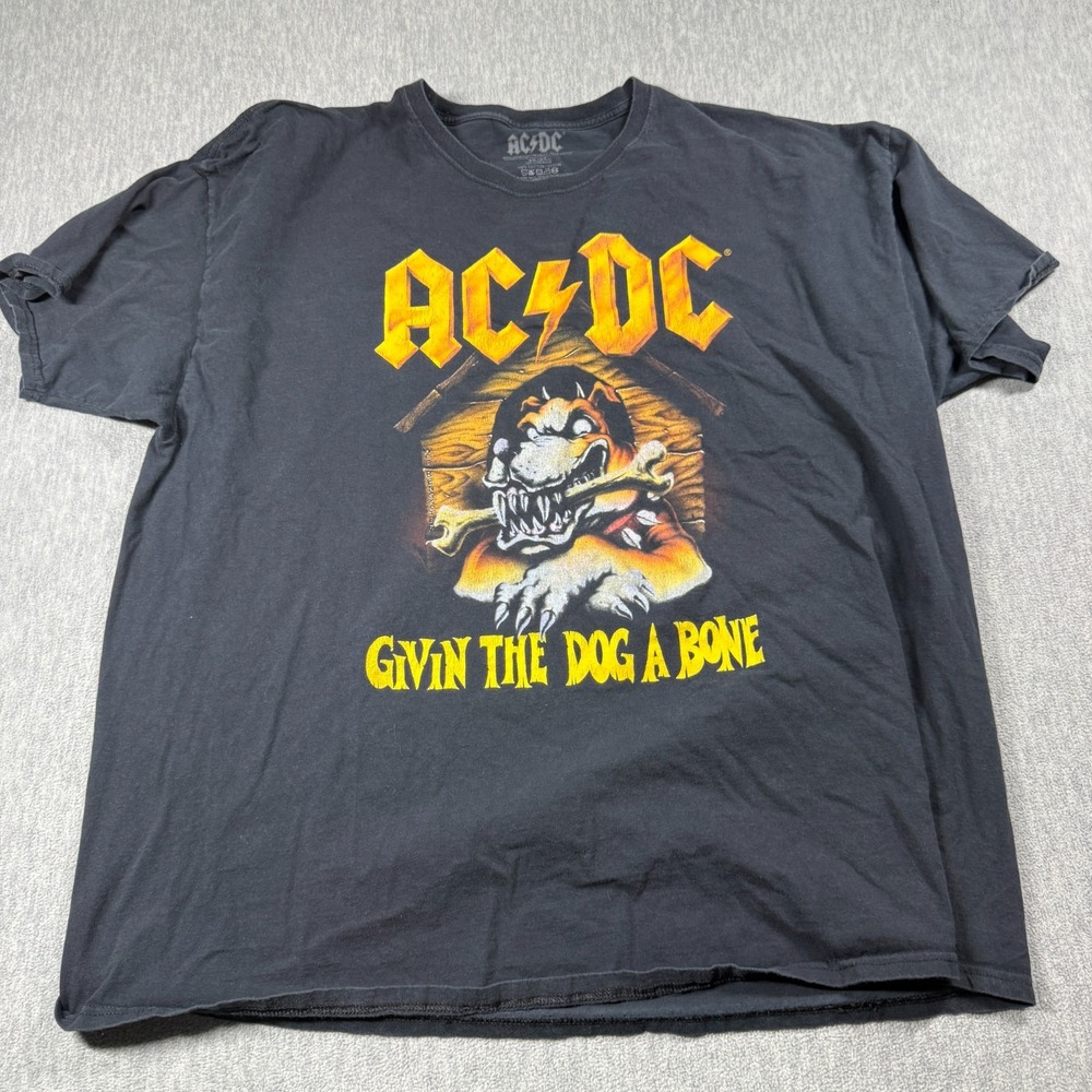 ACDC Givin The Dog A Bone T Shirt Mens 3XL Black Rock Band Graphic Tee